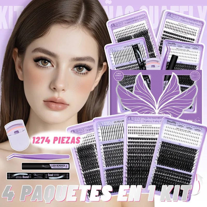 Kit De Extensiones De Pestañas De Alta Capacidad,1274 Pcs