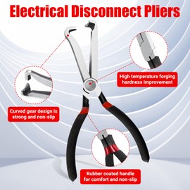 Newmkr 7PCS Electrical Disconnect Pliers for Cars 60° Connector Pliers & Safety Wire Tool,Spark Plug Clip Remover,Automotive Hose Clamp Tools & Connector Separator with Gloves