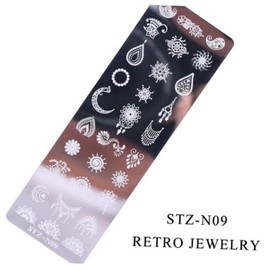 Healvian Floral Nail Art Stamping Plates 5pcs Nail Art Stencil Kit Stamper for Home or Salon Use Easy to Apply