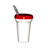 White Sipper Cups, Green Purple Red Blue Lids 12 Ounce