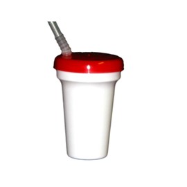 White Sipper Cups, Green Purple Red Blue Lids 12 Ounce Cups, Pack 4,