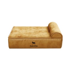 NOAH & PAW Small Dog Bed, 20x15x8 Inch, Cat Bed for Indoor Cats, Orthopedic Eggshell Memory Foam Infused with Cooling Gel, Waterproof, Machine Washable, Includes Inner Cover (Vegan Leather)