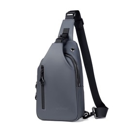 FANDARE Casual Chest Bag Ultralight Sling Bag Business Shoulder Bag with USB Charging Port for Men Shoulder Bag Outdoor Sports Hiking Cycling Travel Waterproof Polyester, gray, casual