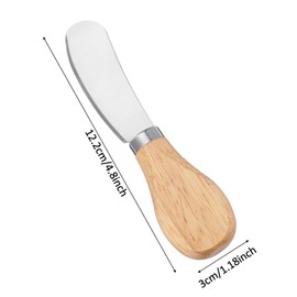 Ymapinc 4 Pcs Small Butter Spreader Knife, 4.8 inch Versatile Stainless Steel Cheese Spreader Knives with Wooden Handle for Charcuterie board Pastry Peanut Kitchen Accessories