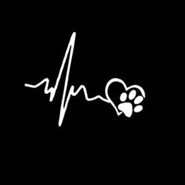 Black Car Sticker ECG Heart Dog Footprint Vehicle Body Window Reflective Car Styling Stickers Useful Attractive Stickers and Decals