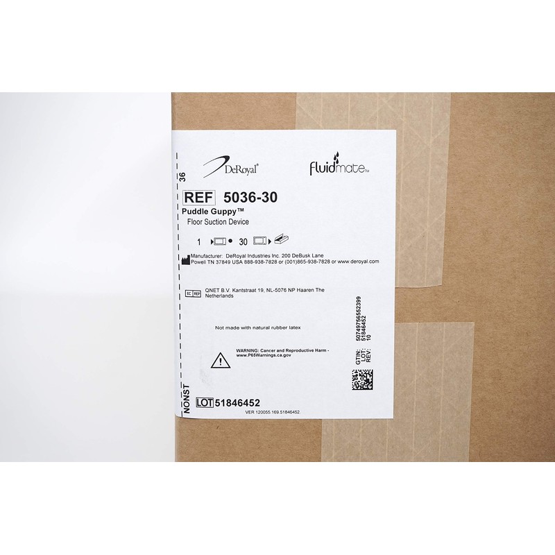 Deroyal Industries Puddle Guppy Floor Suction Devices, 5036-30 (Case of