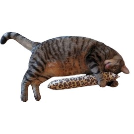 West Coast Pet Products 15" Catnip Cat Kicker Toy with Refillable Catnip Pocket (Leopard Print) (Kickers Filled with 1 oz Premium Canadian Catnip)