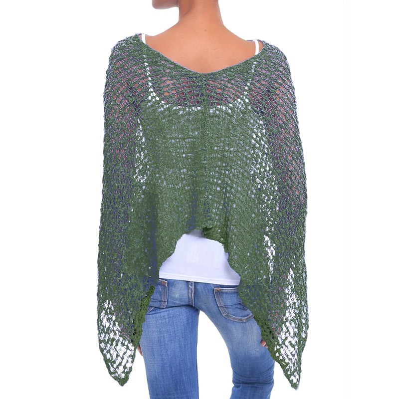 JOPHY & CO. Women Ladies Knitted Mesh Poncho Off Shoulder