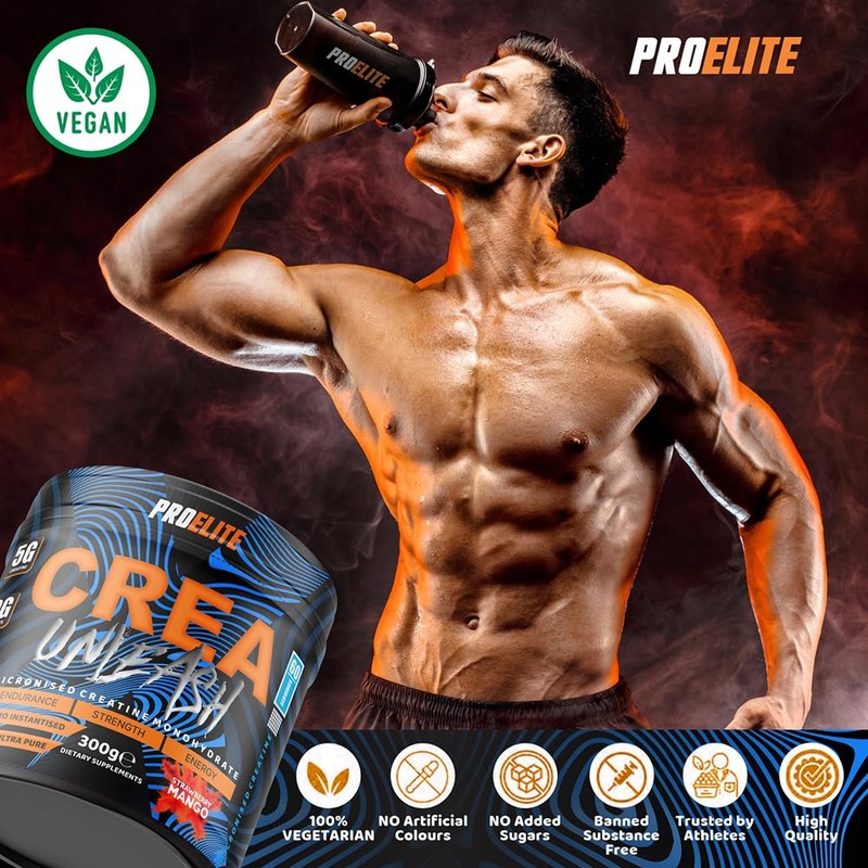 Creatine Monohydrate Powder 300g Micronised Flavoured & Vegan Creatine Powder