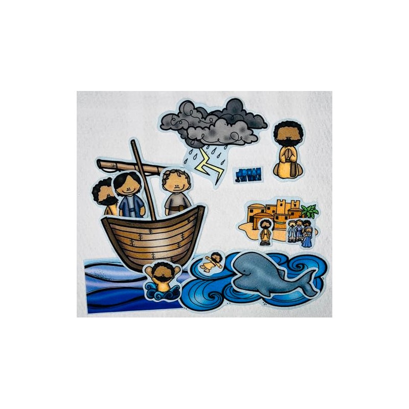Jonah & The Whale Felt Figures for Bible Flannel Felt