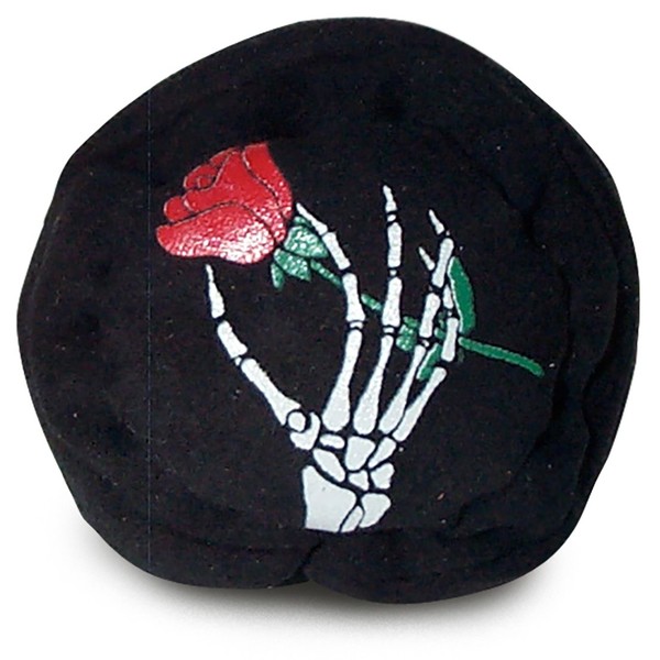Grateful Skeleton Rose Dead Black Footbag Hacky Sack