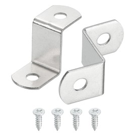 uxcell 10 Pcs 3/4" Offset Canvas Clips, Picture Framing Mirror Clips Z Shape Canvas Painting Mounting Clips with 2 Mounting Holes with Screws, Silver