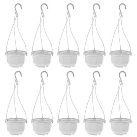 INOOMP 24 Sets Plastic Hanging Plant Pot Wall Planters Basket with Hook Mini Succulent Pot Indoor Garden Plant Holder for Balcony Lawn Patio Home Office White