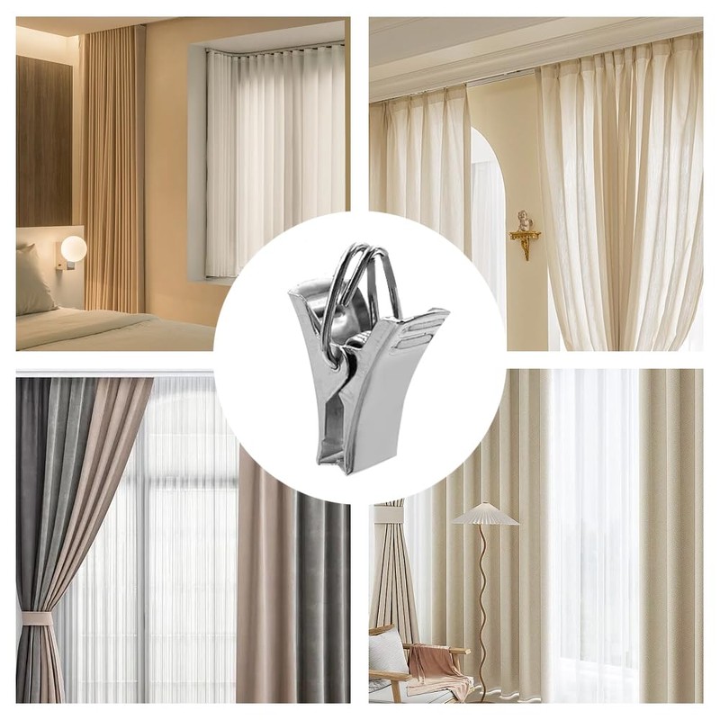UMCHU Pack of 100 Curtain Clips, Stainless Steel Clips Hooks