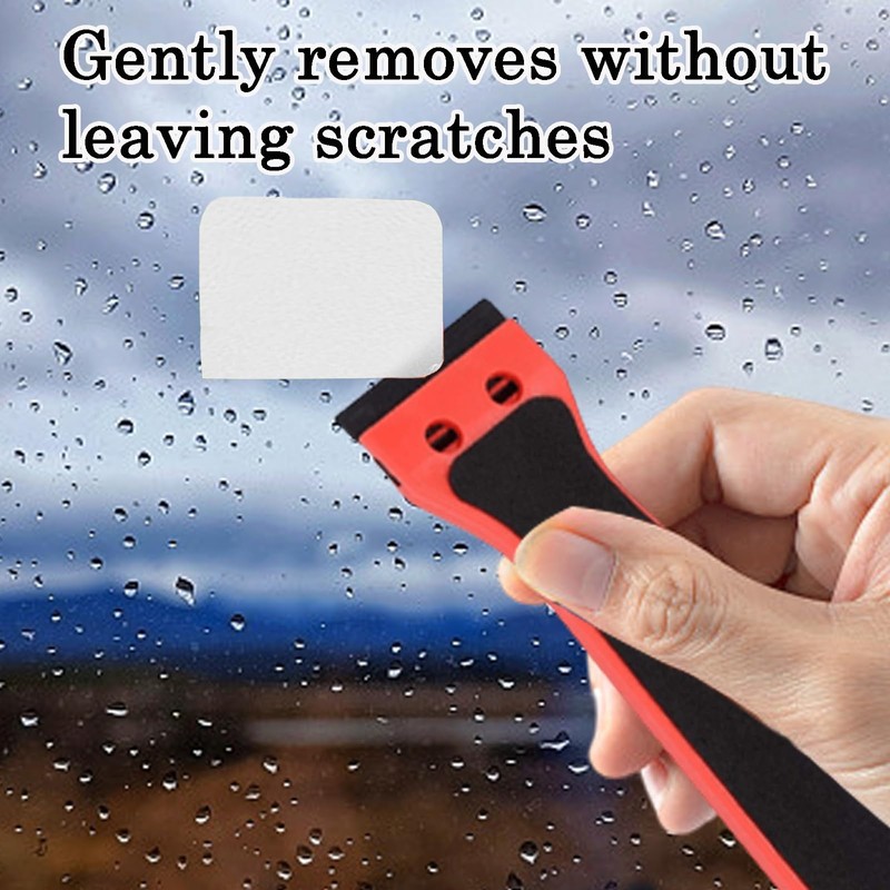 1PCS Scraper Cleaning Tool with 100pcs Plastic Replacement Blades, Sticker