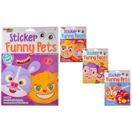 Kreative Kids TY2025 Sticker Funny Faces & Pets Craft Kit | 1 of 4 Assorted Designs, one Size