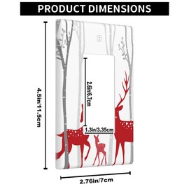 Pznen Birch Tree with Deer Single Rocker Wall Plate Winter Woodland Decorator Rocker Switch Plate Decorative 1 Gang Lightswitch Cover Home & Office