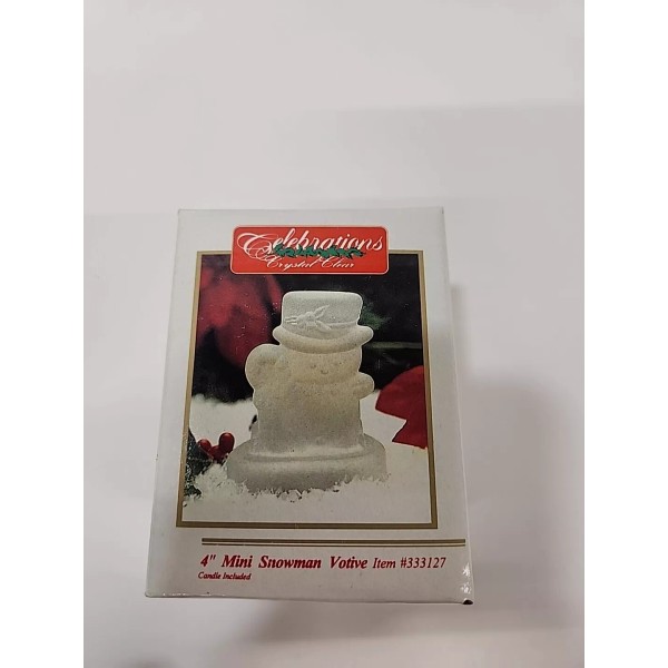 Crystal Clear VTG Celebrations Crystal Clear 4" Mini Snowman Votive