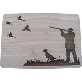 Hunting GROUSE Shooting Country Shotgun Gift IDEA Hardwood Wooden Chopping Cutting Cheese Board(Premium Hardwood 35x24x1.5 cm)