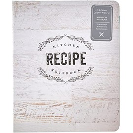 C.R. Gibson Wood Panel Rustic Spiral Recipe Journal, 100 Pages, 7.25" x 9" (QMR-18687)