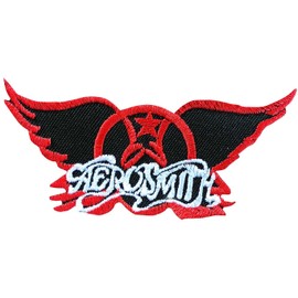 Aerosmith Red & White Embroidered Badge Patch Iron or Sew on 9cm x 4cm