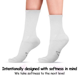 World's Softest Men's/Women's Classic Collection Crew Socks, WHITE, M8.5-12/W9-12.5