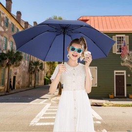 LANBRELLA Umbrella Compact Inverted Folding Umbrellas Auto Open Auto Close - C2.4 Navy Blue