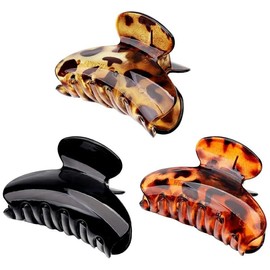 3 Pcs Hair Jaw Clips, 7cm x 4cm Medium Acrylic Hair Claw Clips for Girls and Women
