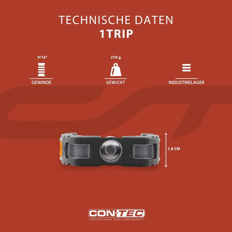 Contec Komfort Fahrrad Pedale Alu City Silber Rutschfest Reflektor CrMo