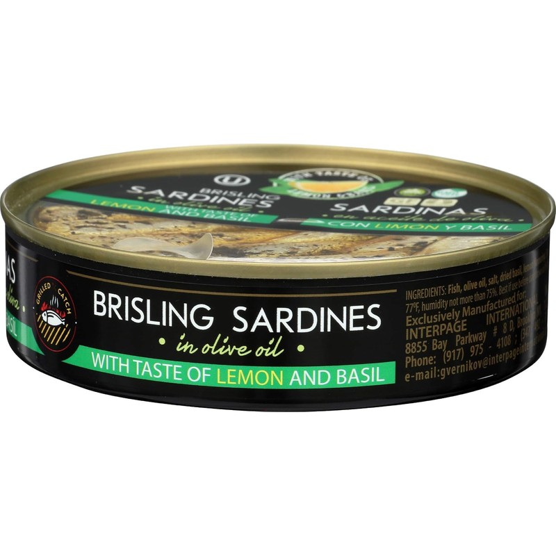 Grilled Catch Wild-Caught Baltic Brisling Sardines in Olive Oil with