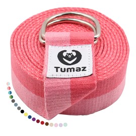 Tumaz Yoga Strap / Stretch Bands [15+ Colors, 6/8/10 Feet Options] with Extra Safe Adjustable D-Ring Buckle, Durable and Comfy Delicate Texture - Best for Daily Stretching, Physical Therapy, Fitness