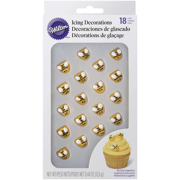 Wilton Bumblebee Icing Decorations, 18 Count (Pack of 1), Yellow