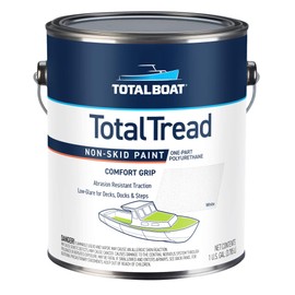 TotalBoat TotalTread Non-Skid Deck Paint, Marine-Grade Anti-Slip Traction Coating for Boats, Wood, Fiberglass, Aluminum, and Metals (White, Gallon)