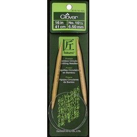 Clover Takumi Bamboo Circular 16-Inch Knitting Needles, Size 10.5