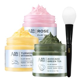 Anai Rui Máscara De Arcilla De Vitamina C De Cúrcuma, Rosas Tipo De Piel Mixta