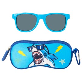 LUV HER Kids Shark Sunglasses & Case Set – UV Protection – Fun Ocean Theme – Ages 3+