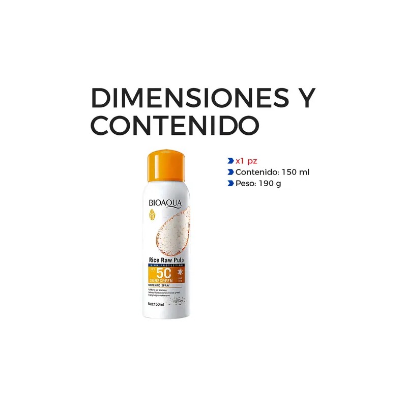 Protector Solar Con Extracto De Arroz Aclara Unifica Tono Bioaqua