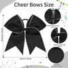 CN Black Large Cheer Bows, Cheerleading Bows Ponytail Holder for