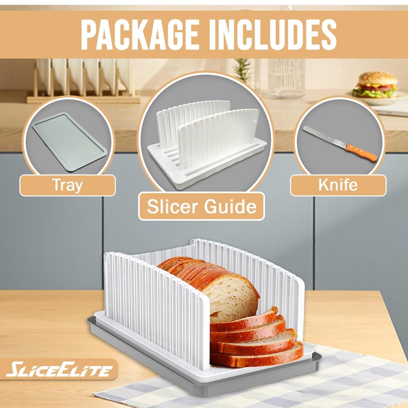 SliceElite Bread Slicer for Sourdough Rounds - Adjustable Bread Slicing