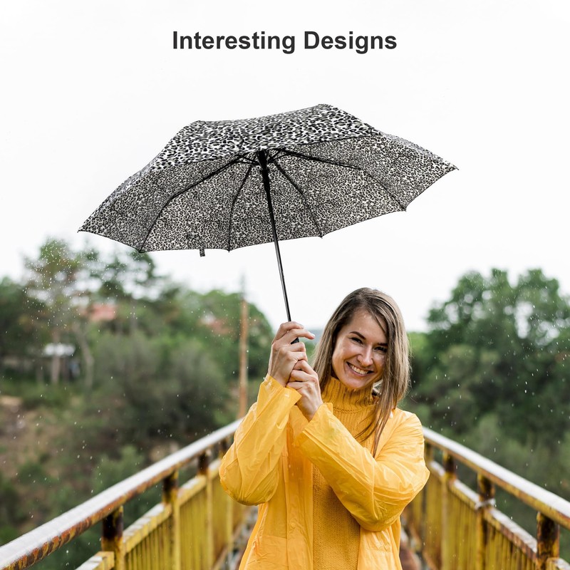 Nollia Windproof Automatic Travel Umbrella, Compact Portable with Reinforced Ribs