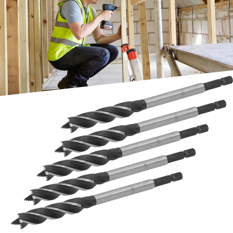 5Pcs Brad Point Drill Woodworking 4 Flute Cut Drilling Tool