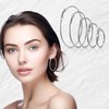 5 Pairs Stainless Steel Clip on Earrings Hoop 5 Sizes