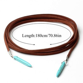 Sakytal Boho Choker Necklaces Brown Long Wrap Adjustable Western Cowgirl Necklace Choker for Women