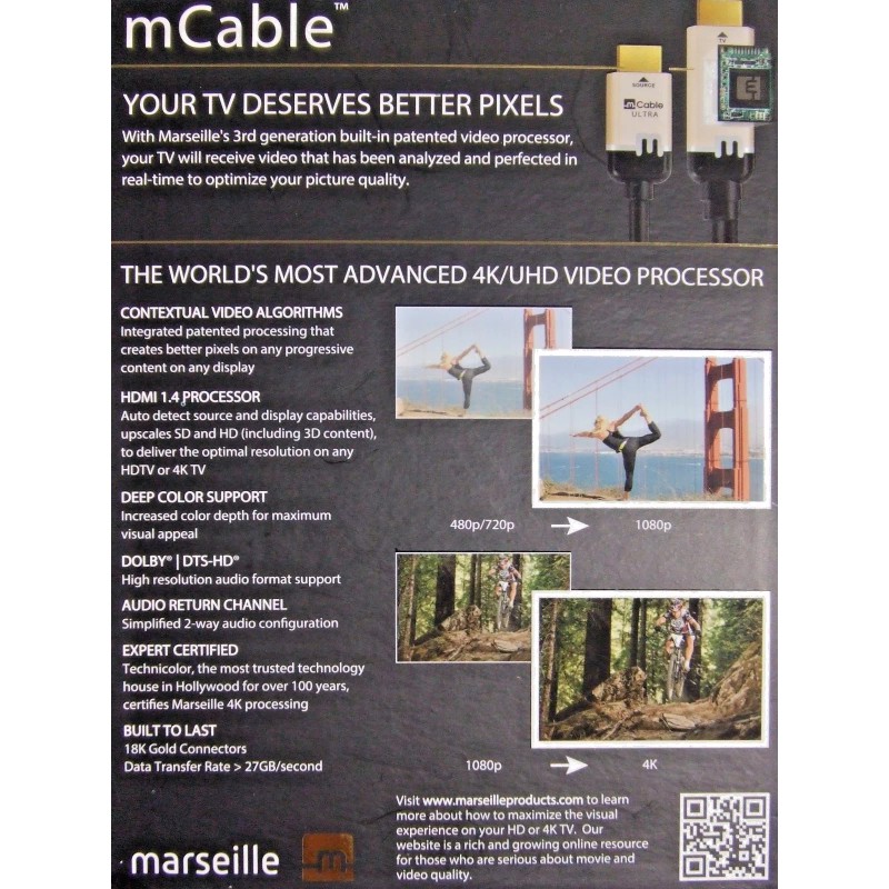 Marseille mCable - HDMI Cable with Advanced 4K/UHD Video Processor