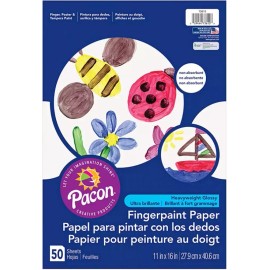 PACON PAC73610 핑거 페인트 종이 11인치 x 16인치 흰색 50매 PACON Finger Paint Paper 11inch x 16inch White 50 Sheets [11 x 16]