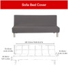 Funda de sofá cama sin brazos, de color sólido, de