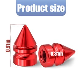 AICEL Car Tire Valve Caps, 12PCS Aluminum Alloy Spiked Vehicle Wheel Air Stem Covers, Dustrpoof Automotive Tyre Pressure Decoration Accessories, Universal for Bikes Truck Motorcycles(Red)