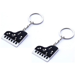 vieaura Piano Key Holder Pair Cute Music Note Gift Silver Black Set of 2