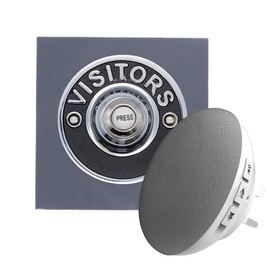 Modern Living Square Perspex Wireless Doorbell in Grey and Visitors Chrome - Standard Plug in F5S