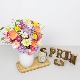 VioletEverGarden 12 Pack Spring Decorations for Home 4 Colors Artificial Spring Flowers 17 Inch Spring Floral Stems with Daisy and Forsythia for Spring Summer Wedding Holiday Decor